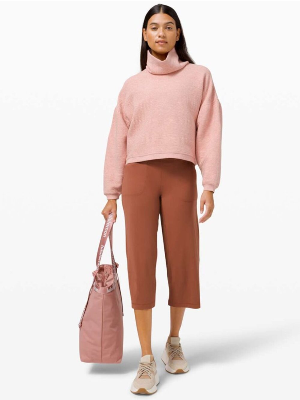 lululemon athletica Pink Turtleneck Crew Sweater